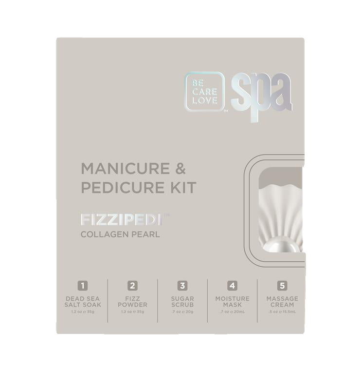 BCL Fizzipedi 5 Step Manicure & Pedicure Kit Collagen Pearl boxed five-step kit