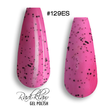 Phat Kat Gel Polish Neon Pink Eggshell #129ES 10ml speckled gel polish color swatches