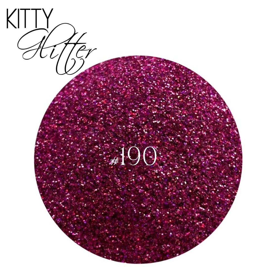 Phat Kat Kitty Glitter Fuchsia #190 5G loose nail glitter color swatch
