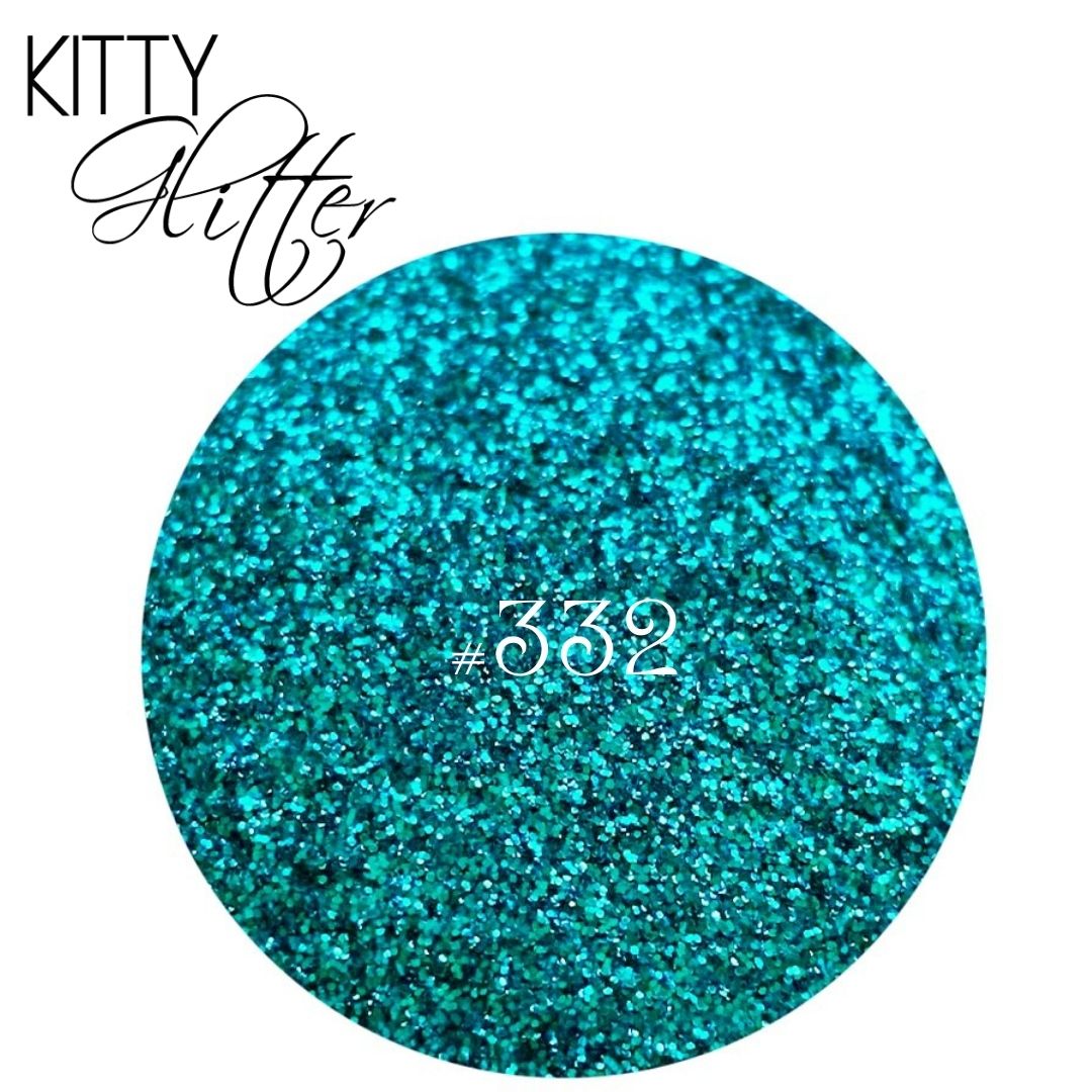 Phat Kat Kitty Glitter Turquoise #332 5G loose nail glitter color swatch