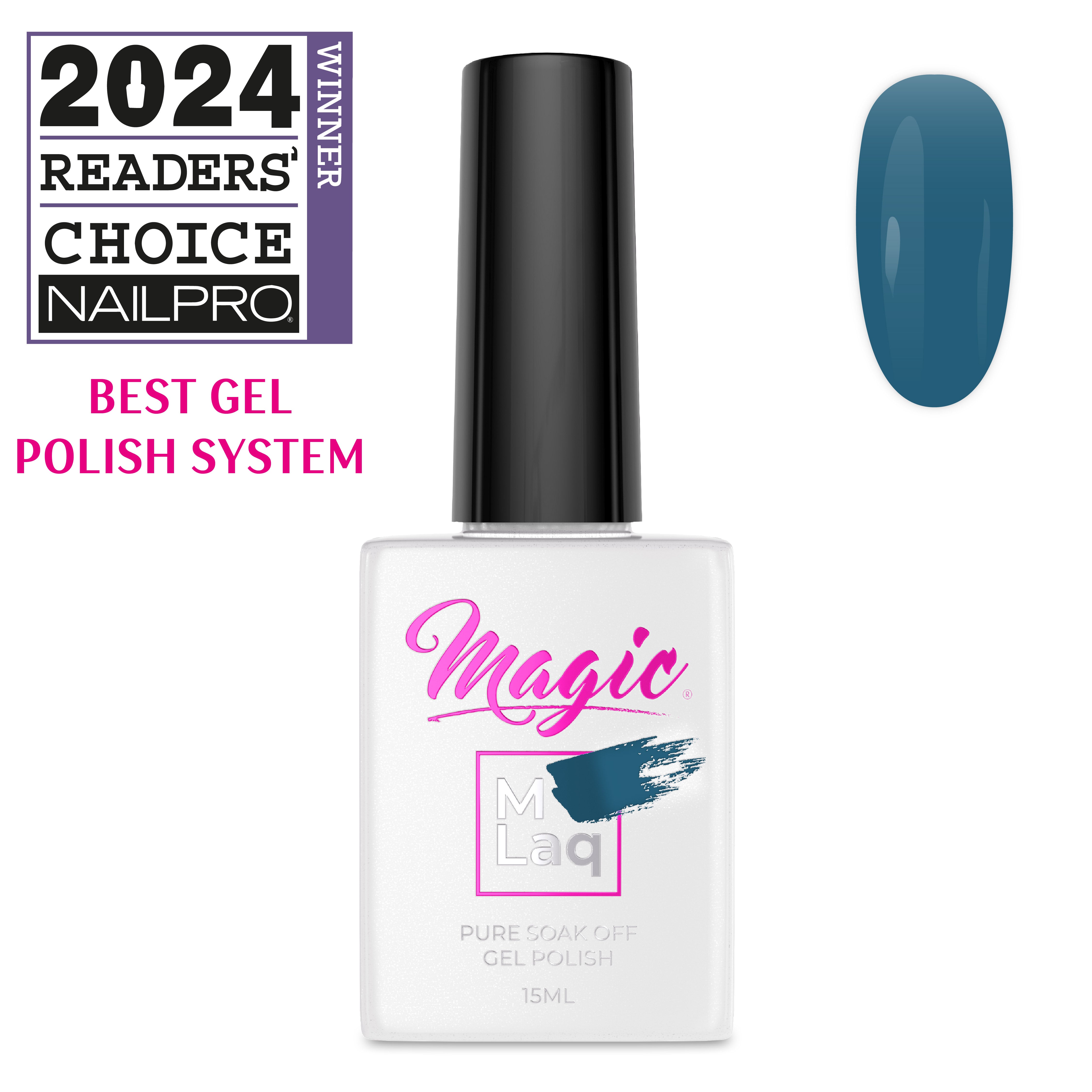 Magic Mlaq Gel Polish Velvet Depths #392 gel polish bottle and color swatch