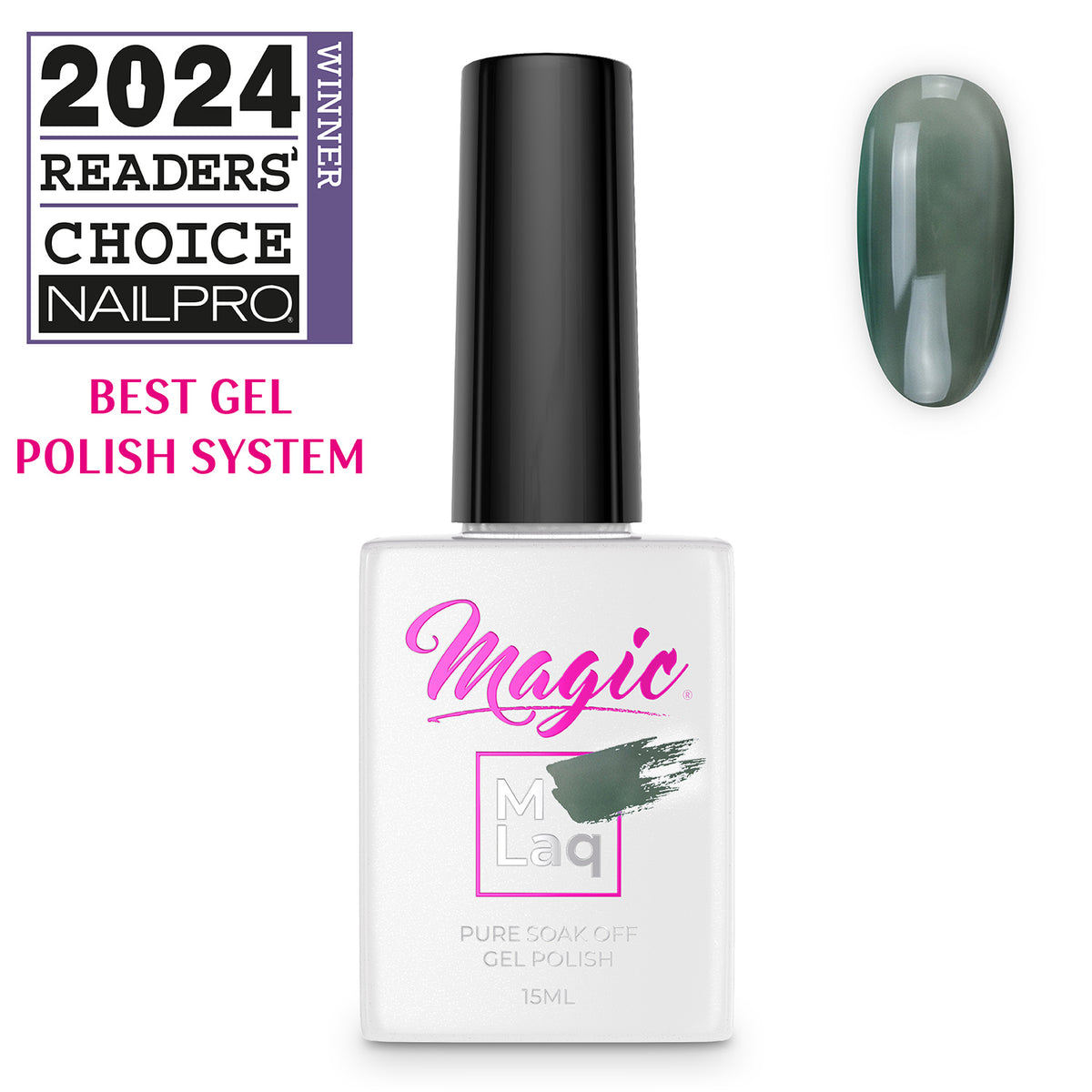 Magic MLaq MLaq Jelly Green gel polish, 15 ml