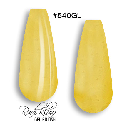 Phat Kat Gel Polish Yellow Glass Gel #540GL 10ml glass gel polish color swatches