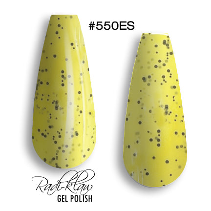 Phat Kat Gel Polish Neon Yellow Eggshell #550ES 10ml speckled gel polish color swatches