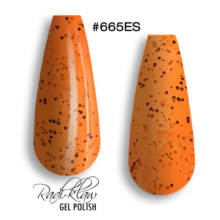 Phat Kat Gel Polish Neon Orange Eggshell #665ES 10ml speckled gel polish color swatches