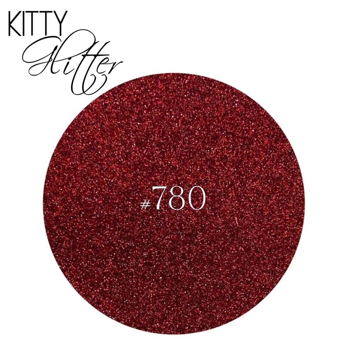 Phat Kat Kitty Glitter Red #780 5G loose nail glitter color swatch