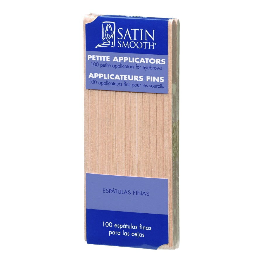 Satin Smooth Petite Applicators 100 count packaging at a three-quarter angle