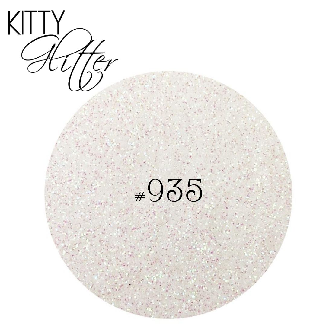 Phat Kat Kitty Glitter Iridescent White #935 5G loose nail glitter color swatch