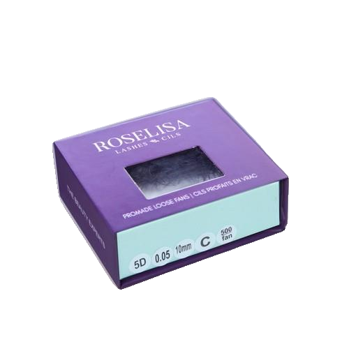 Roselisa C-Curl Loose Promade 10D 12mm Lash Extensions purple product box