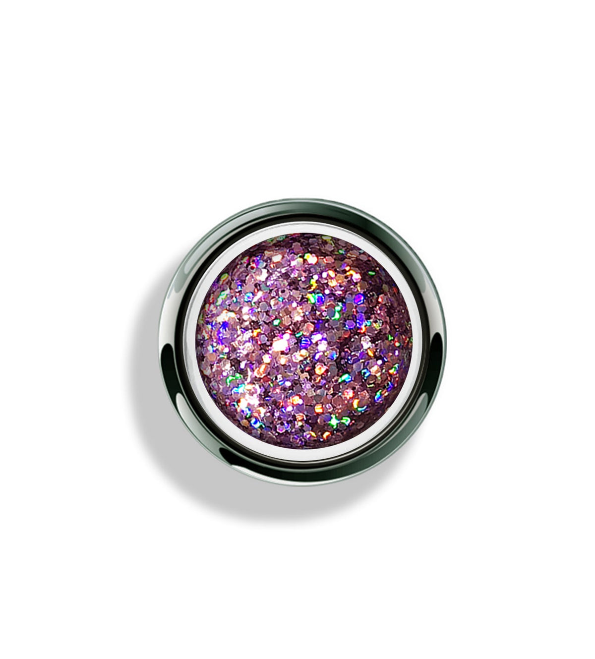 Akzentz Gel-Play Glitter Crush Pink professional nail art gel in open jar