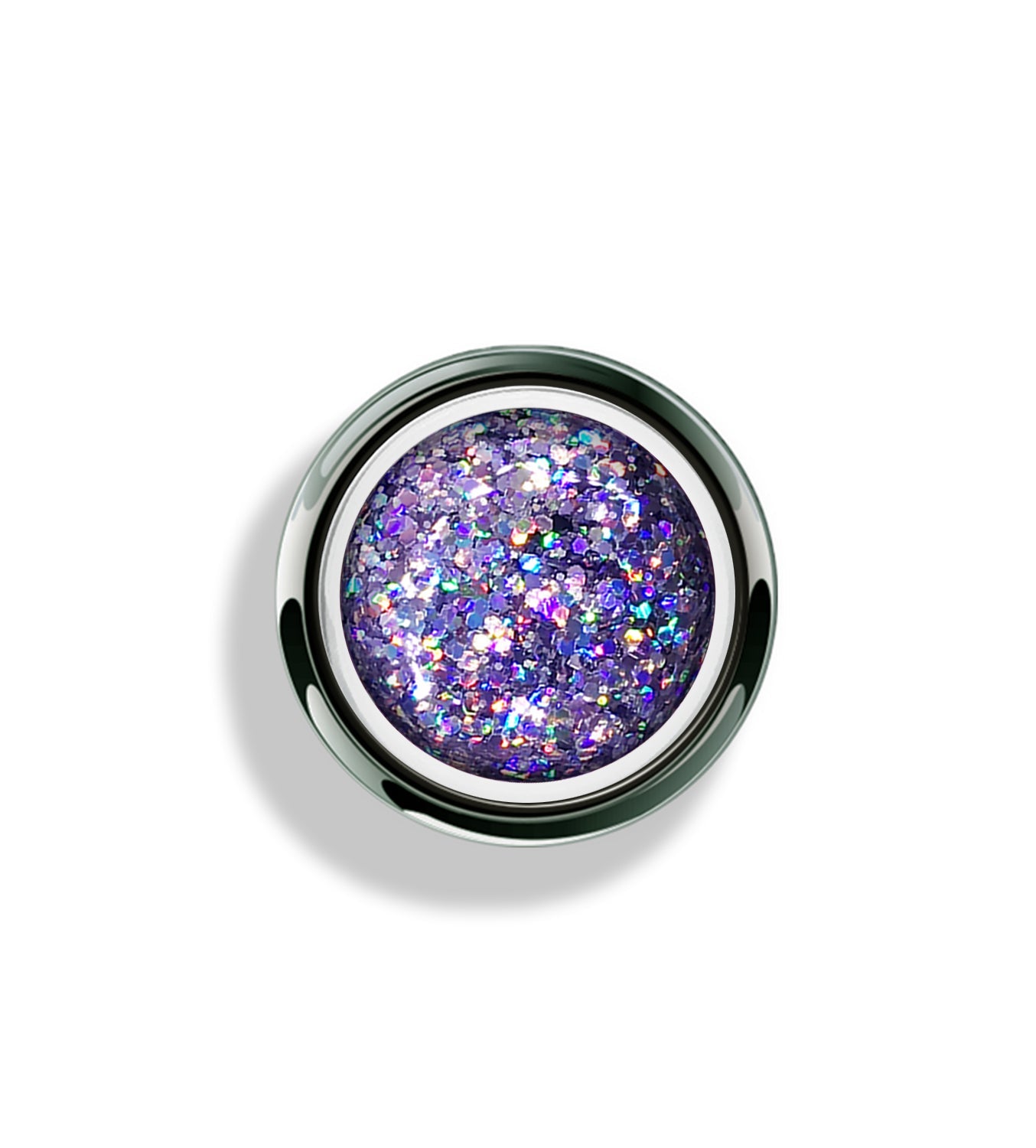 Akzentz Gel-Play Glitter Crush Purple professional nail art gel in open jar
