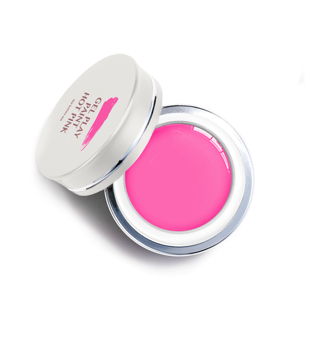 Akzentz Gel-Play Paint Hot Pink professional nail art gel in open jar
