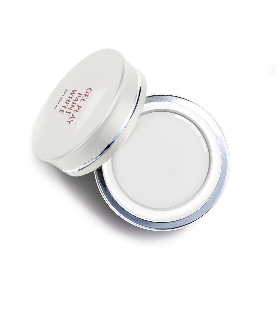 Akzentz Gel-Play Paint White professional nail art gel in open jar