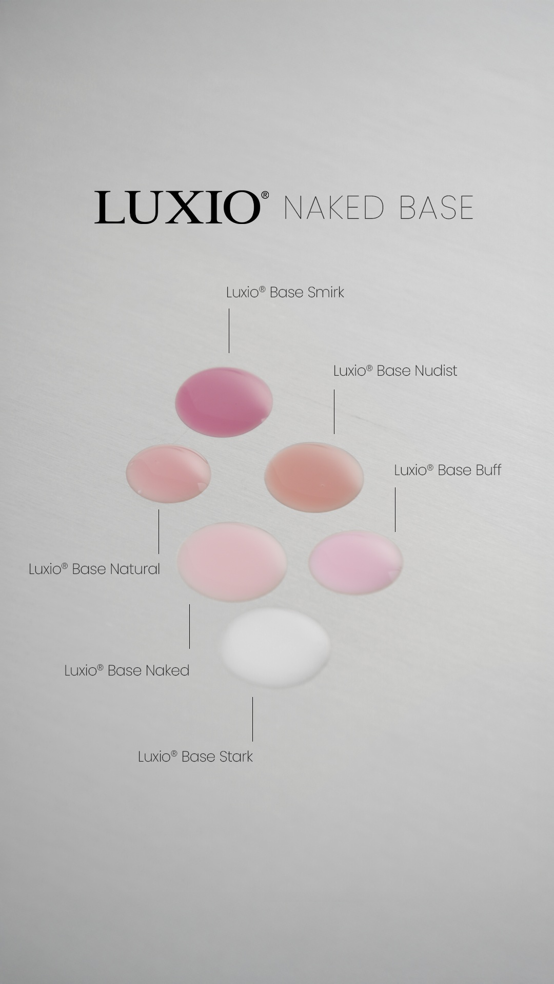 Luxio Naked Base color drop shade chart