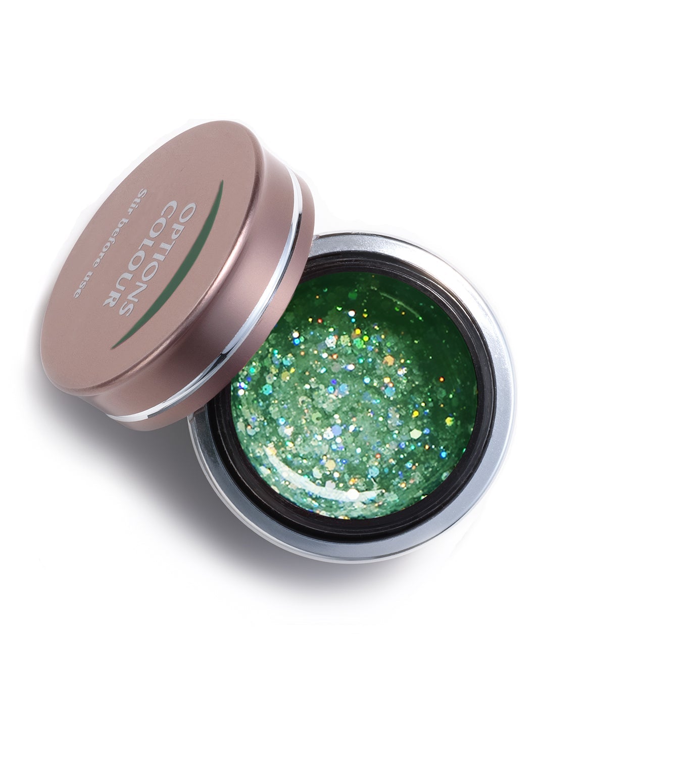 Akzentz Options Aurora Emerald gel in open jar