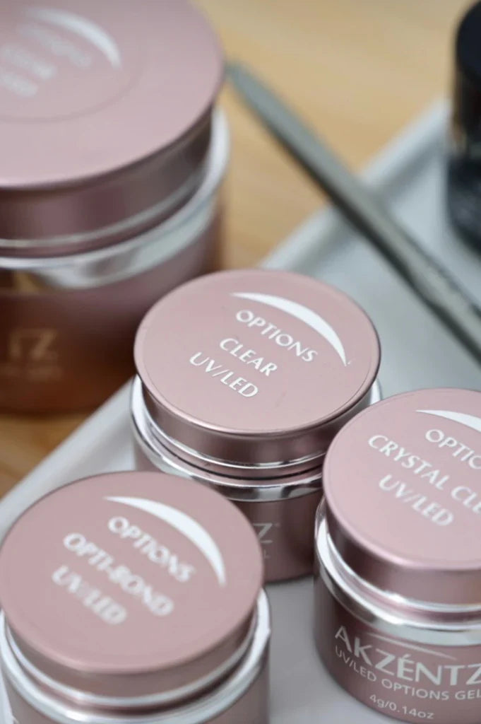 Akzentz Options soak-off soft gel jars