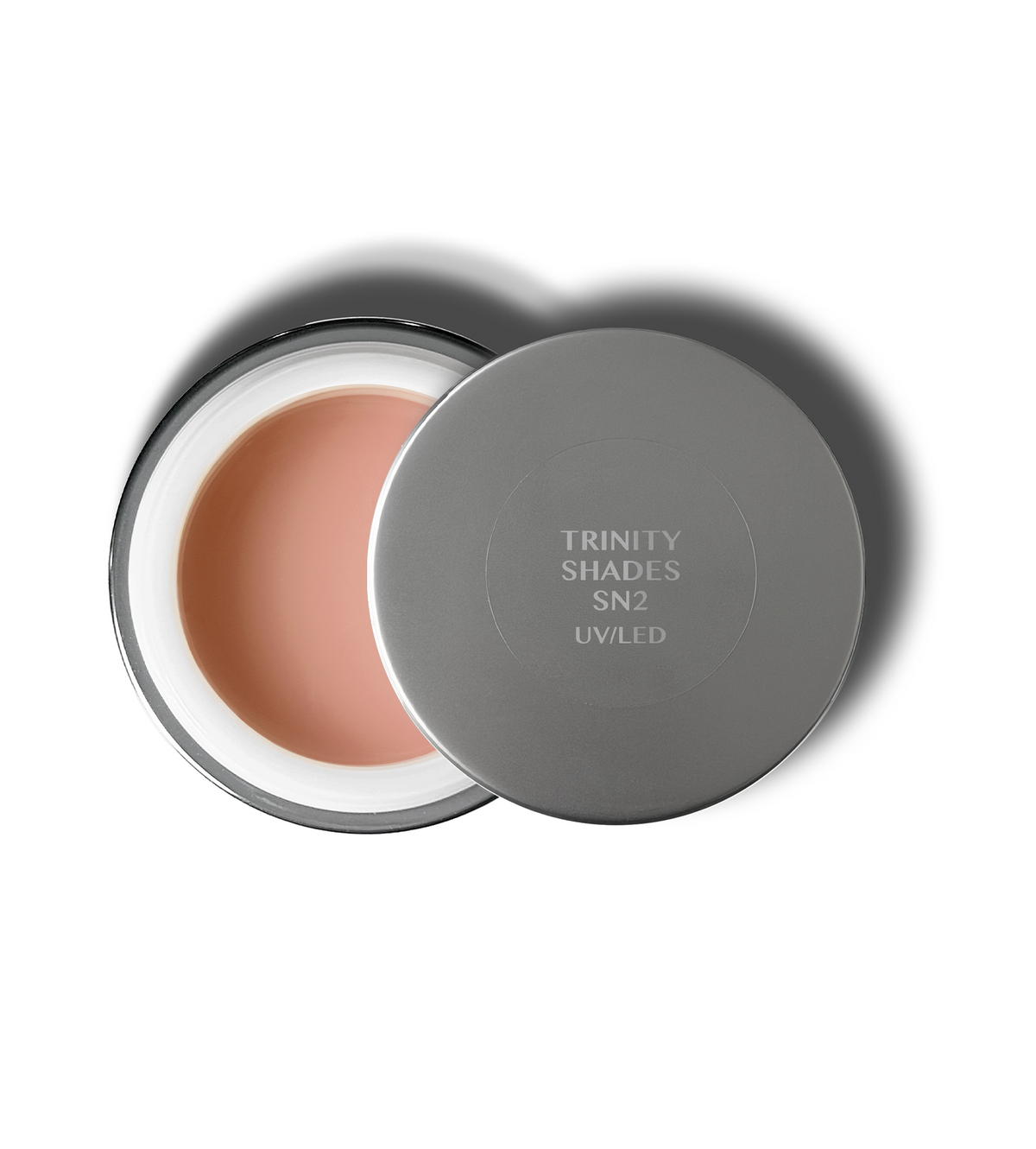 Trinity Shades SN2 open gel jar with matching labeled lid