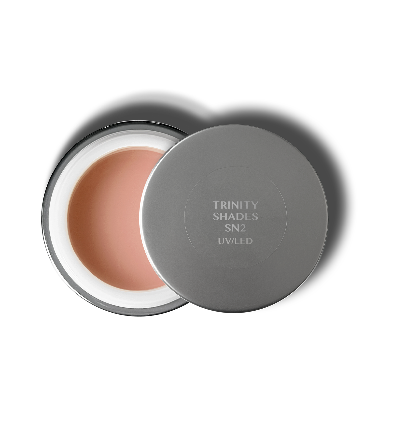 Trinity Shades SN2 open gel jar with matching labeled lid