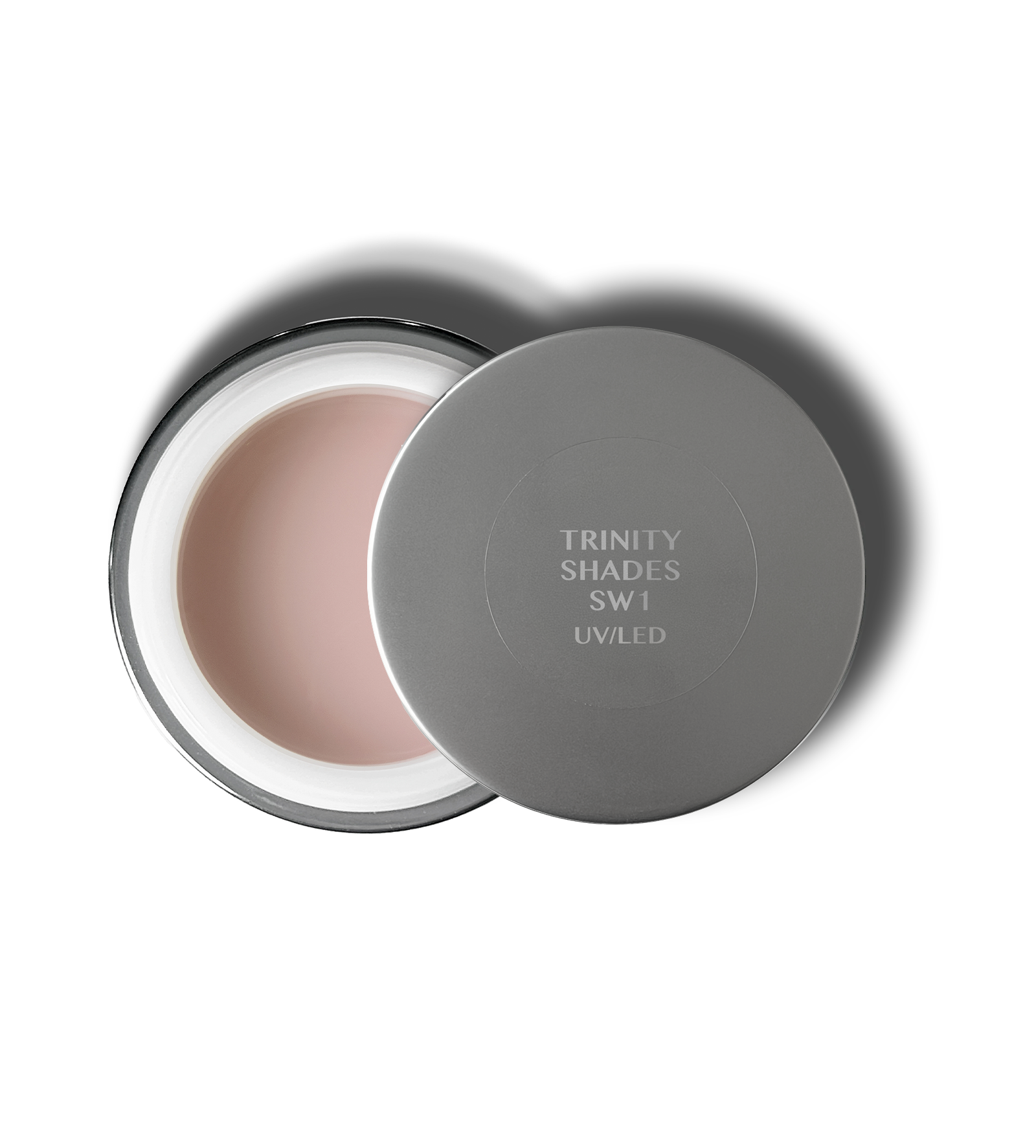 Trinity Shades SW1 open gel jar with matching labeled lid