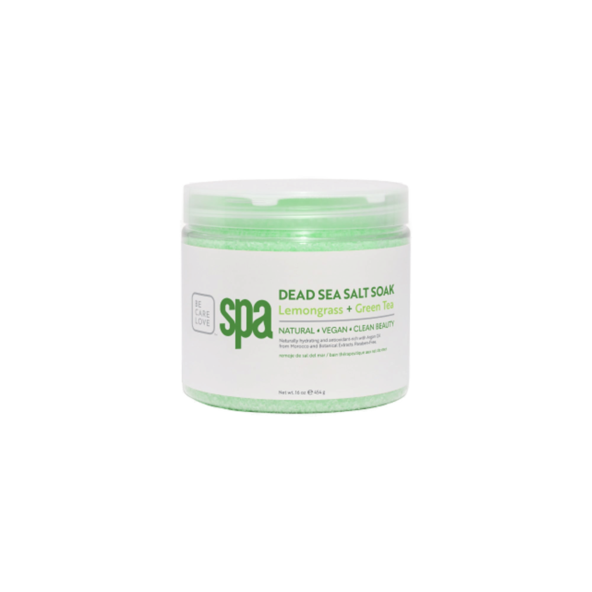 BCL Lemongrass & Green Tea Sea Salt Soak 16 oz sea salt soak container
