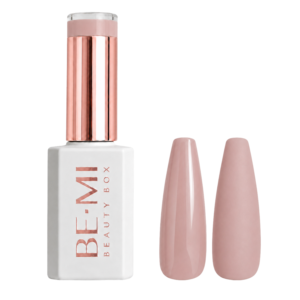 BEMI Beauty Box Creami Sheer Nudity SN02 15ml gel polish bottle and colour swatches