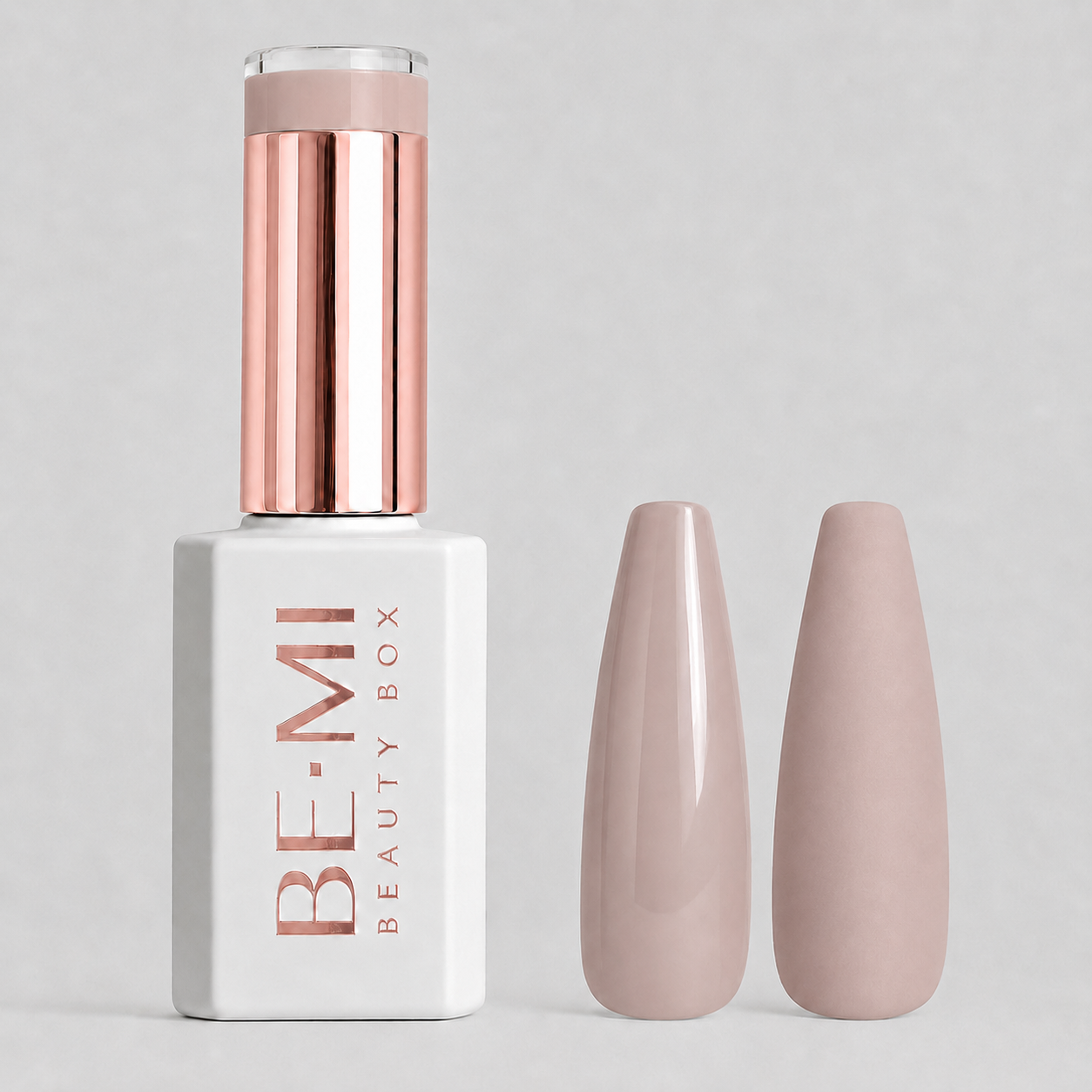 BEMI Beauty Box Creami Nudity N10 15ml gel polish bottle and colour swatches