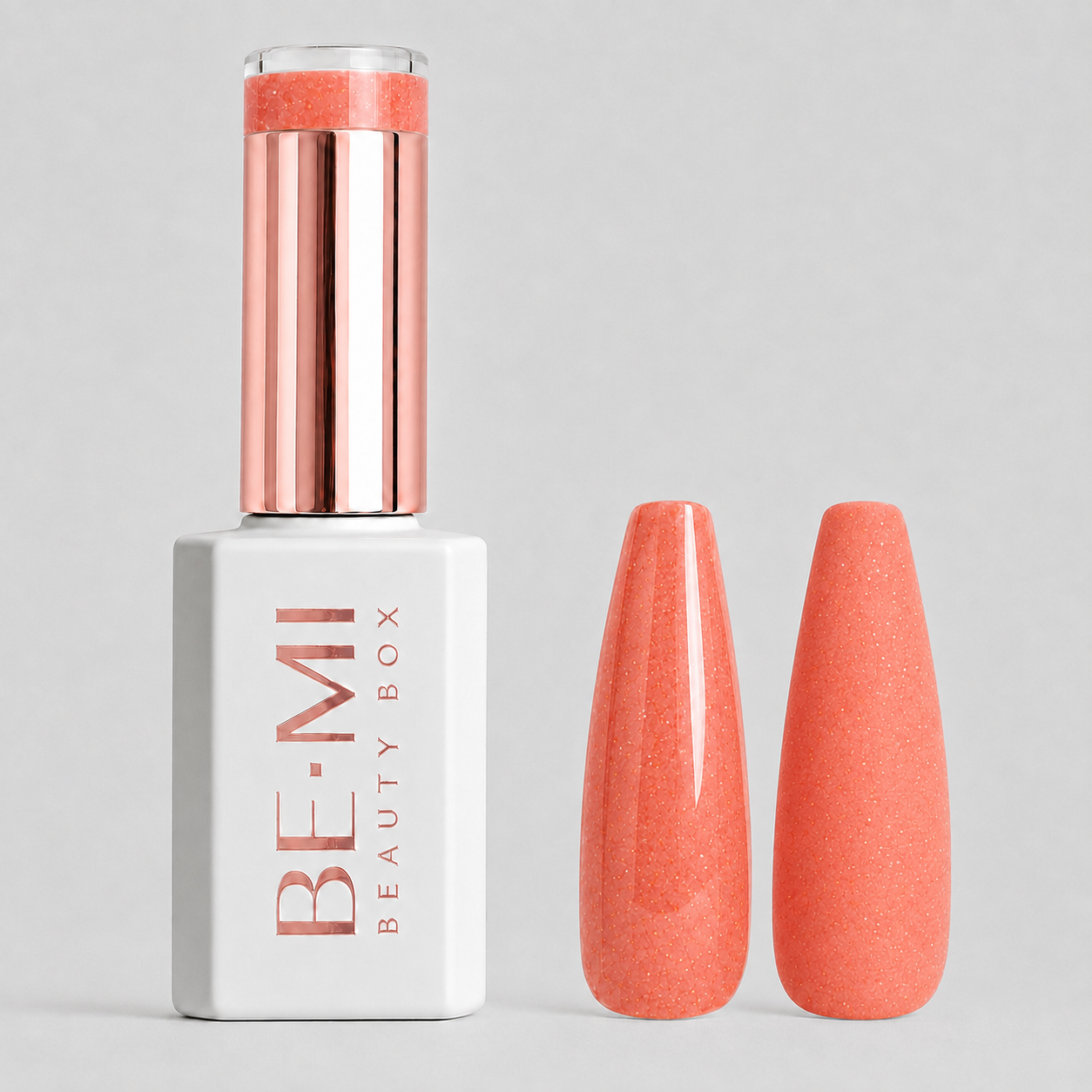 BEMI Beauty Box Creami Malibu O26 - 15ml gel polish bottle and colour swatches