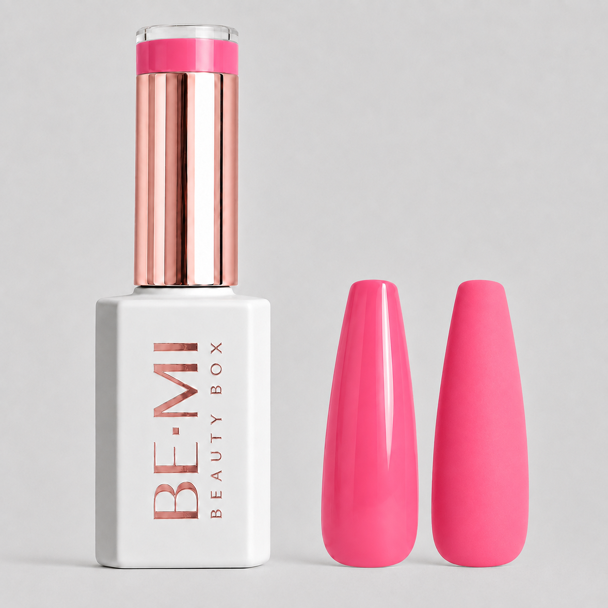 BEMI Beauty Box Creami Malibu O27 - 15ml gel polish bottle and colour swatches