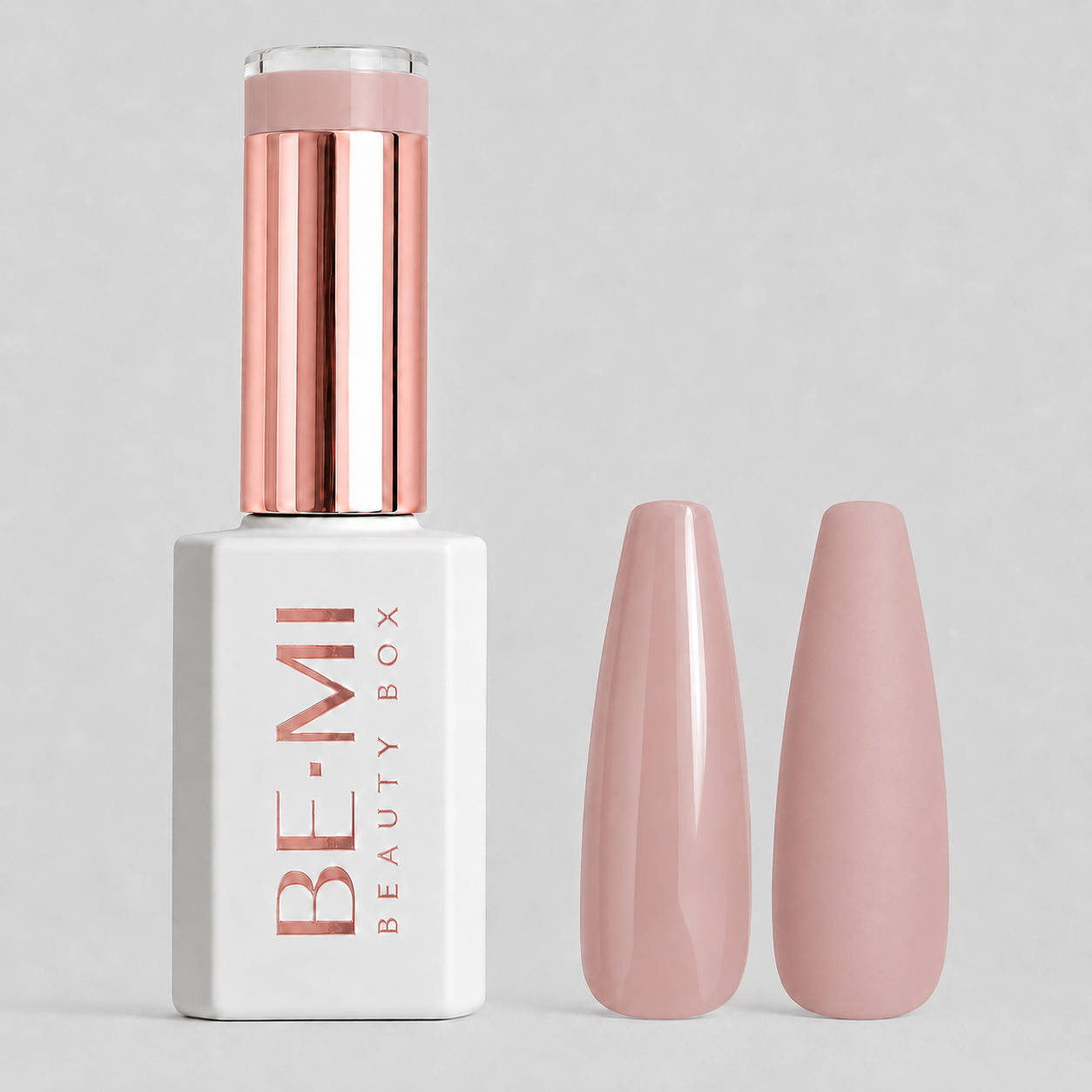 BEMI Beauty Box Creami Sheer Nudity SN02 15ml gel polish bottle and colour swatches
