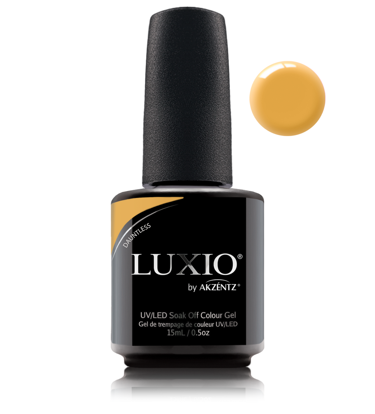 Akzentz Luxio Dauntless 15 mL color gel bottle with swatch