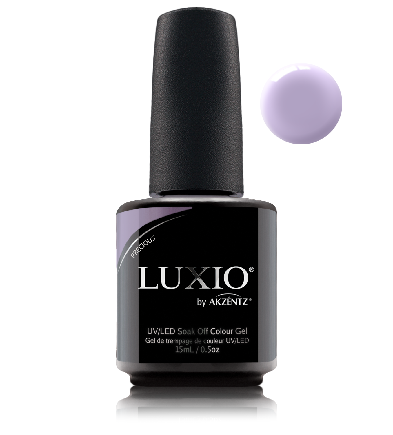 Akzentz Luxio Precious 15 mL color gel bottle with swatch