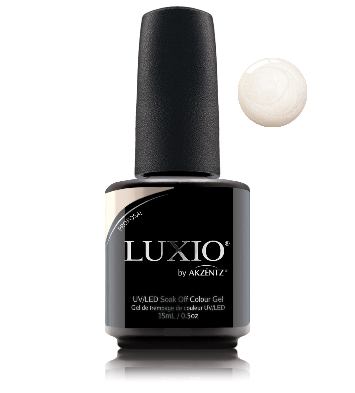 Akzentz Luxio Proposal 15 mL color gel bottle with swatch