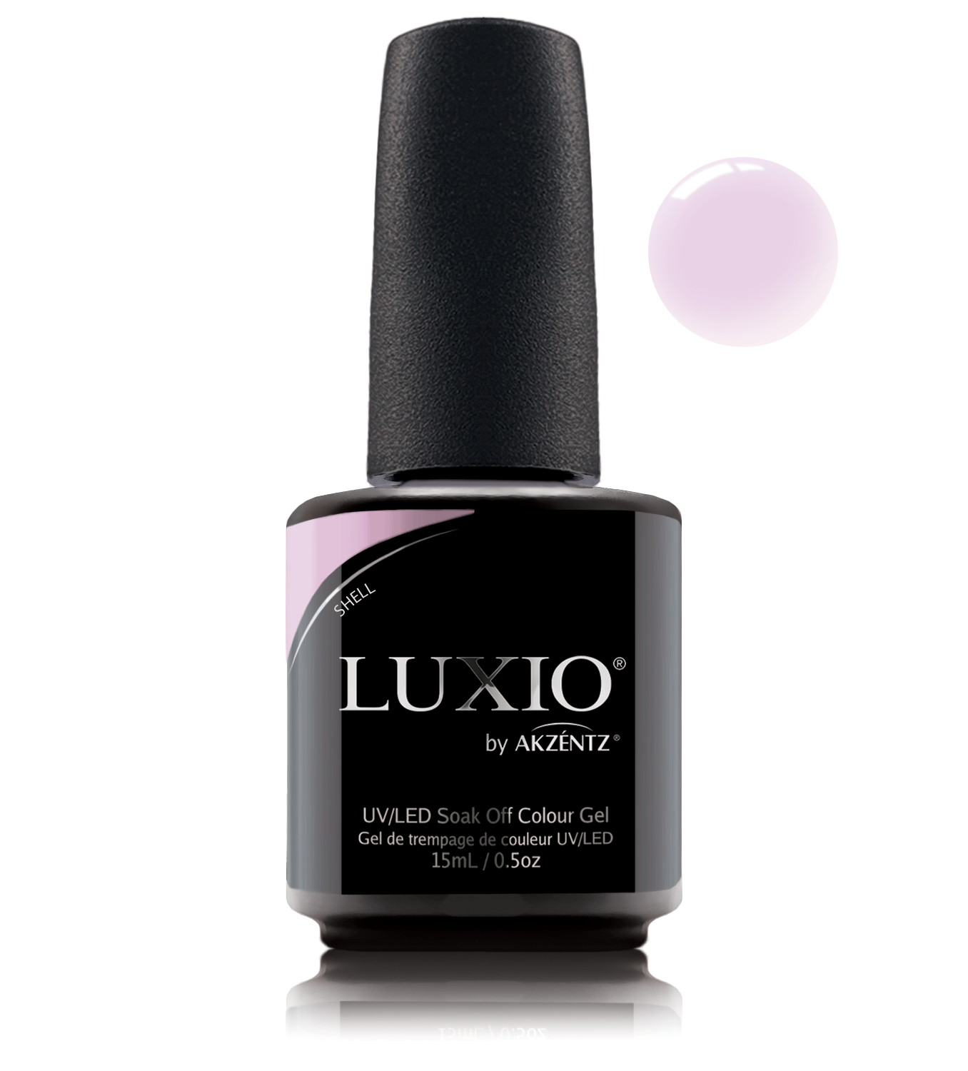 Akzentz Luxio Shell 15 mL color gel bottle with swatch