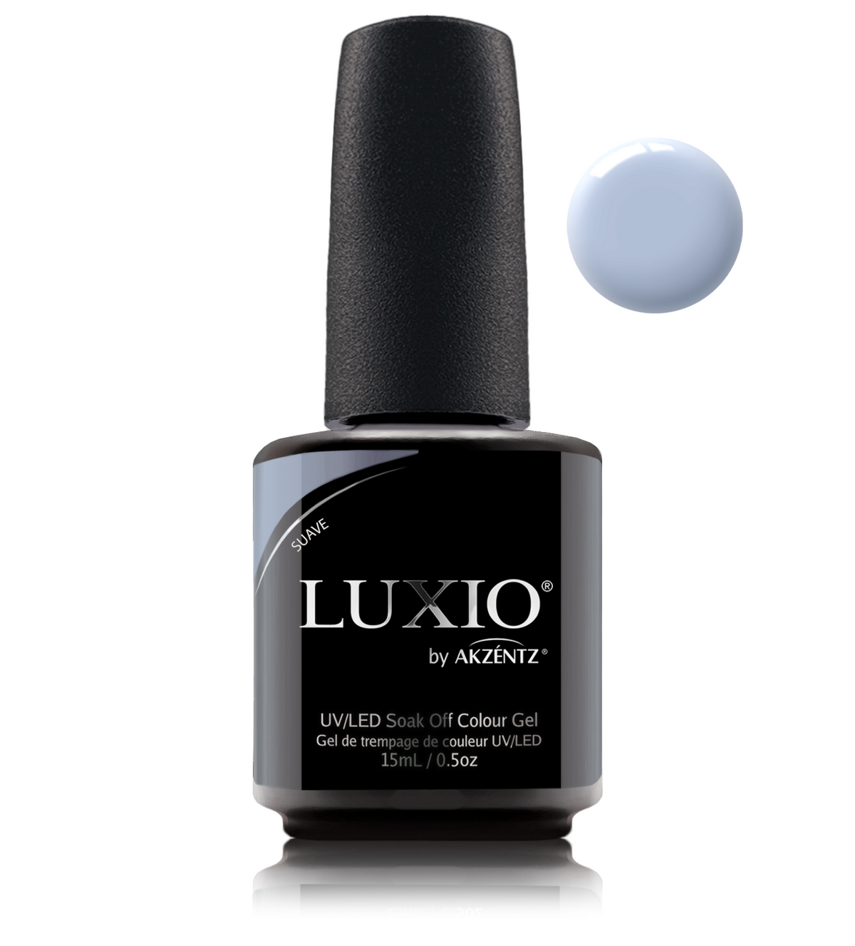 Akzentz Luxio Suave 15 mL color gel bottle with swatch