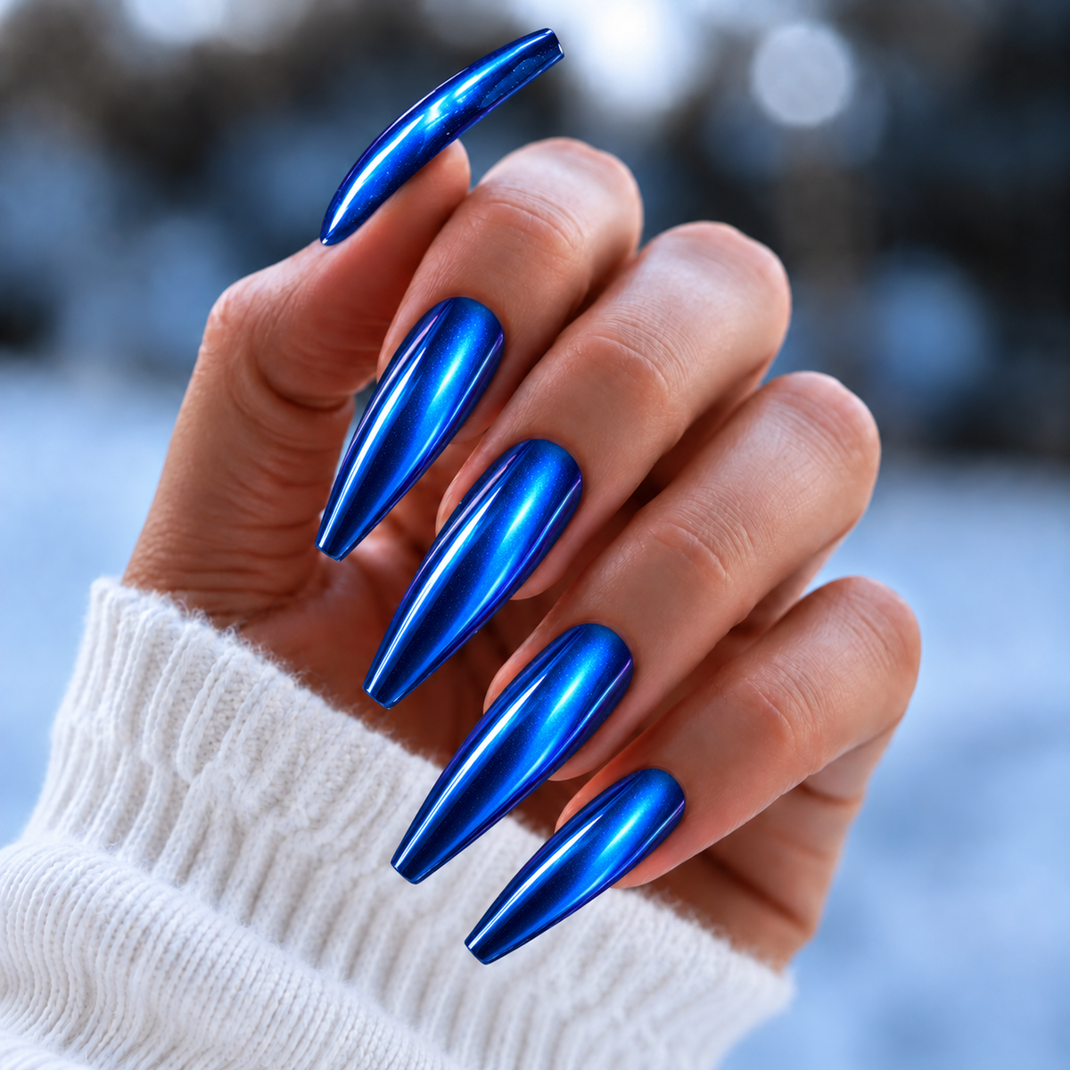 BEMI Chrome Beam nails in a color photo.