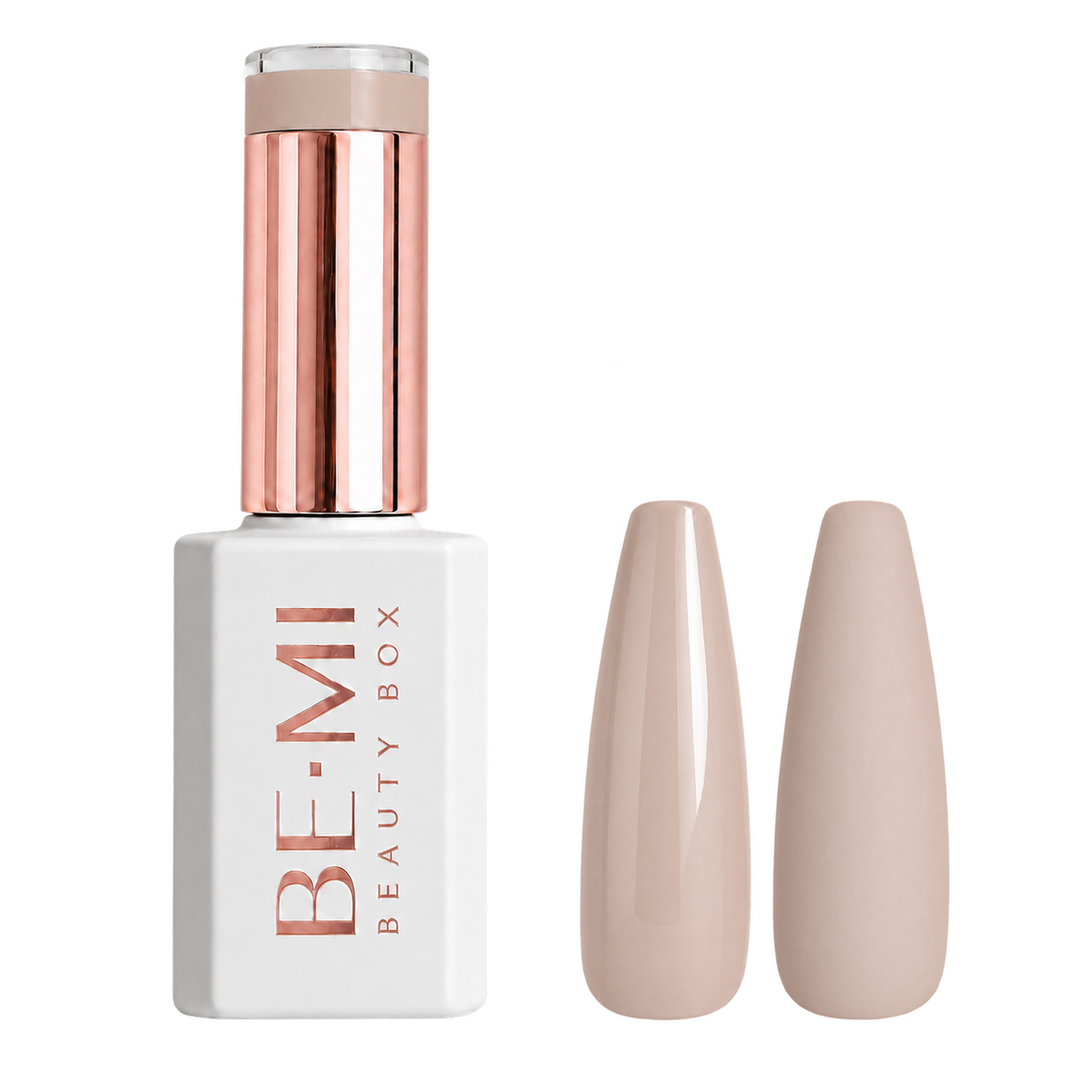 BEMI Creami Biscotti N02 warm sandy beige gel polish bottle.