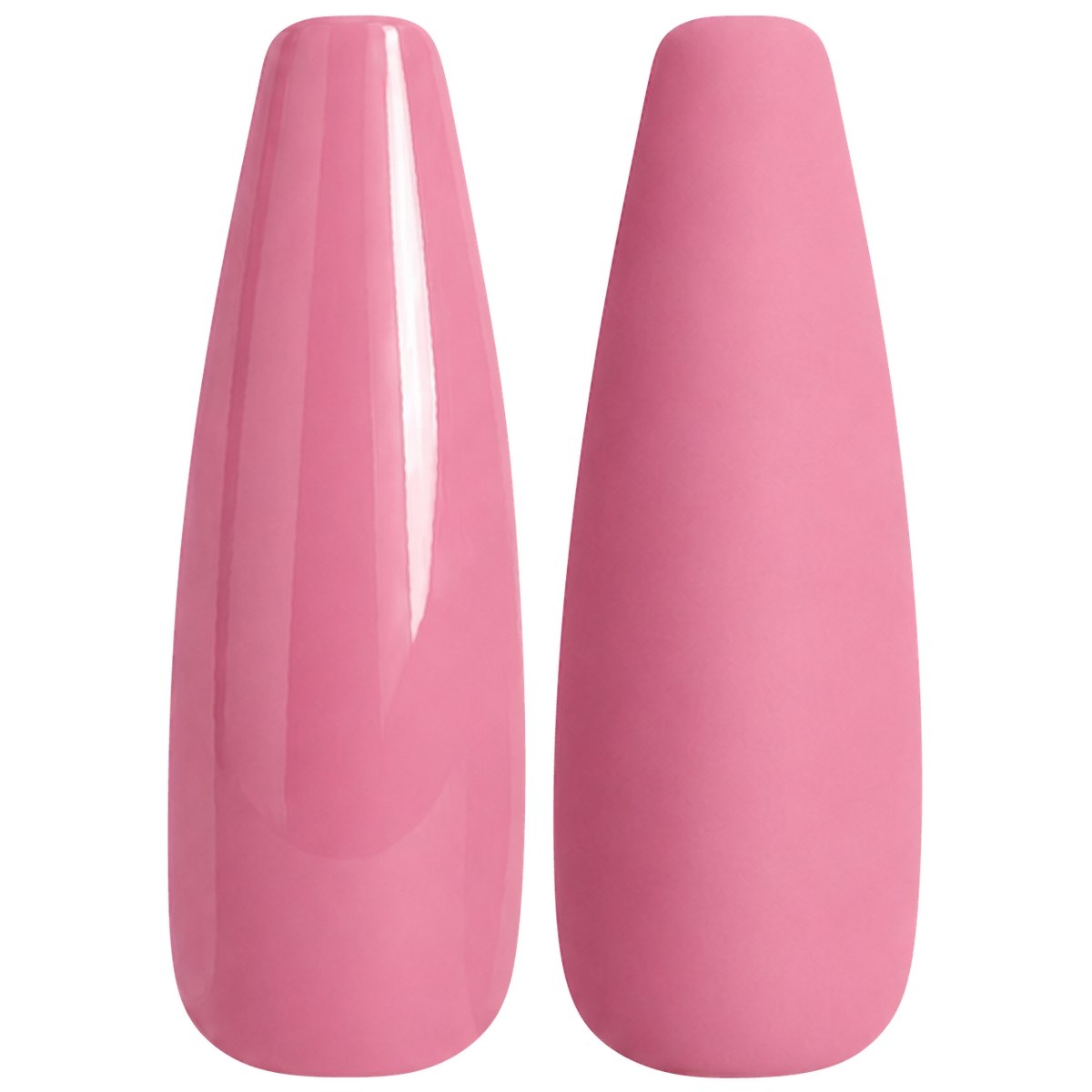 Glossy and matte sheer rose pink nail swatches for BEMI Creami Soft Launch CR102.