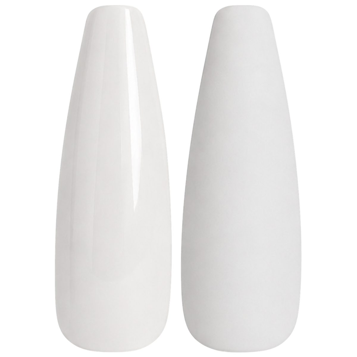 Glossy and matte clean opaque white nail swatches for BEMI Creami Spotlight W01.
