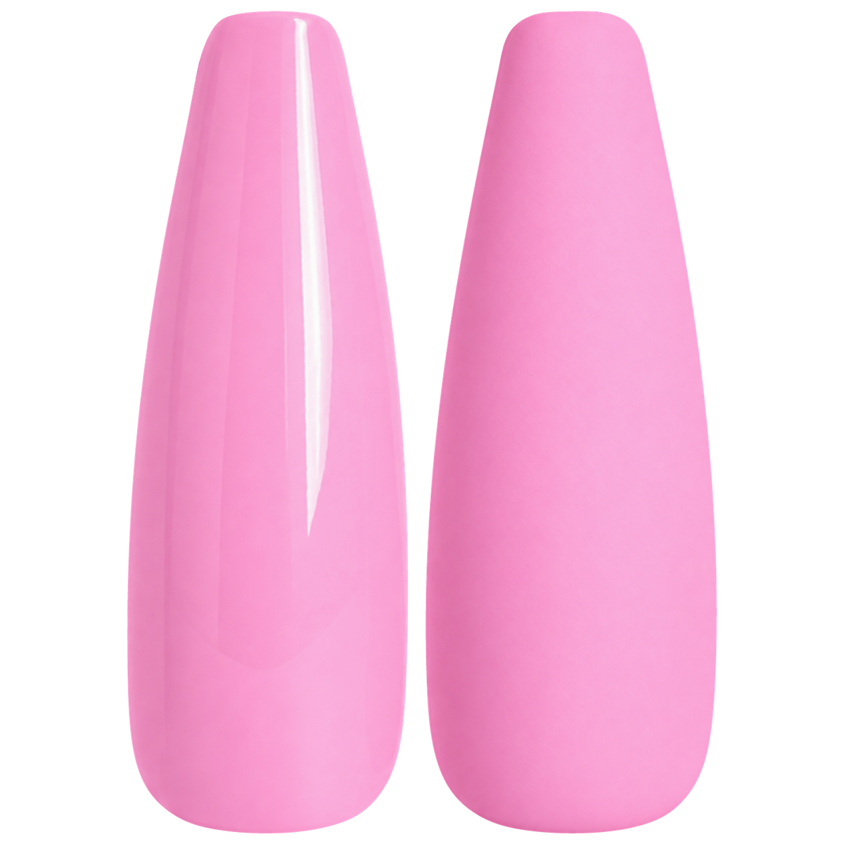 Glossy and matte candy rose pink nail swatches for BEMI Creami Swoon O03.