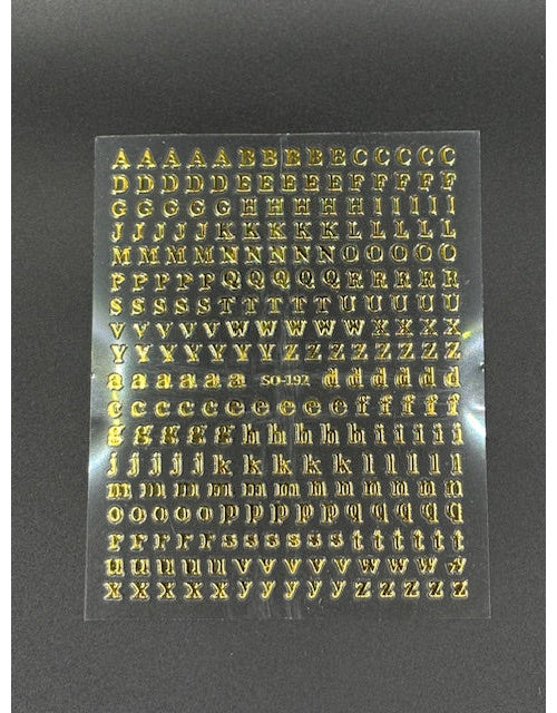 Coconoir Beauty Nail Decal Letters Gold nail decal sheet