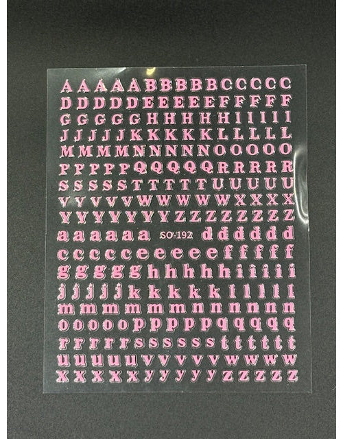 Coconoir Beauty Nail Decal Letters Pink nail decal sheet