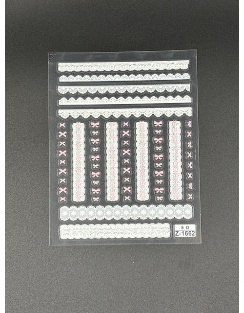 Coconoir Beauty Nail Decal White Lace nail decal sheet