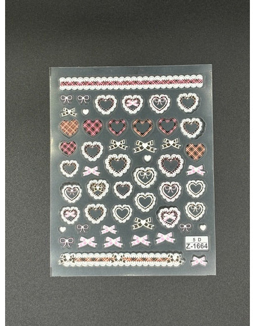 Coconoir Beauty Nail Decal Pink Lace nail decal sheet