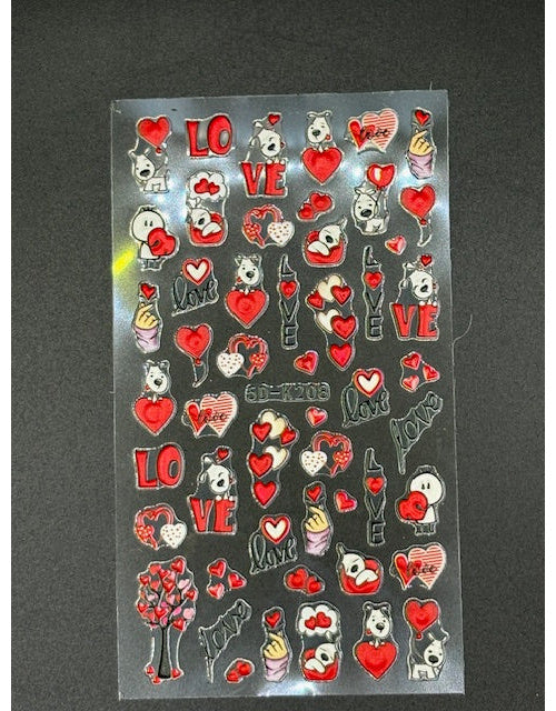 Coconoir Beauty Nail Decal 5D Valentines #1 nail decal sheet
