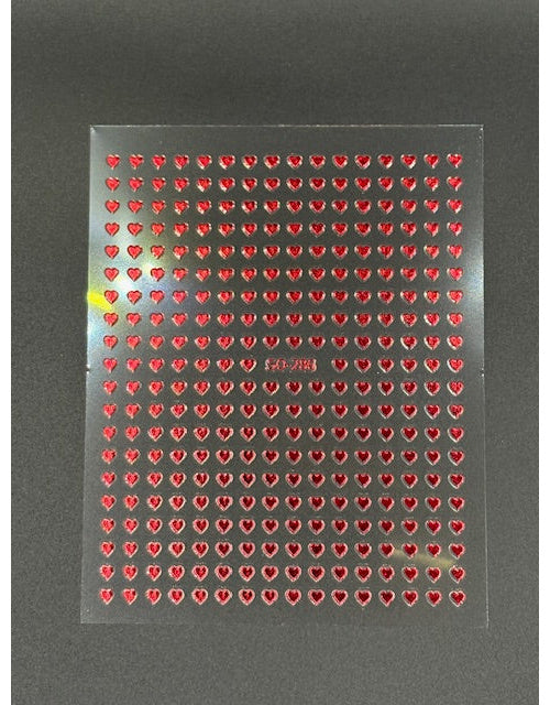 Coconoir Beauty Nail Decal Love Heart Red nail decal sheet