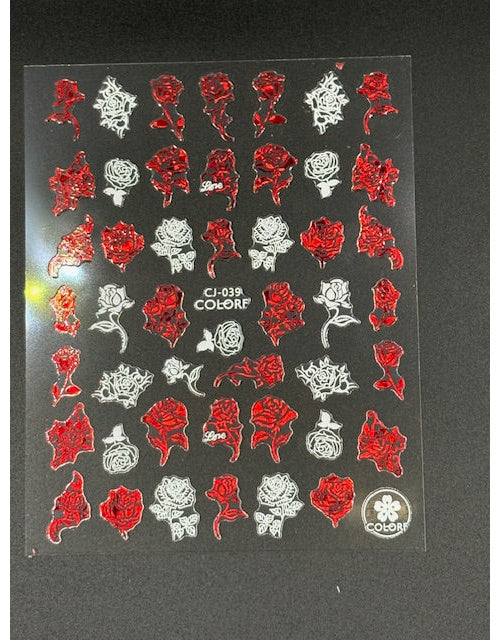 Coconoir Beauty Nail Decal Valentines Red #4 nail decal sheet