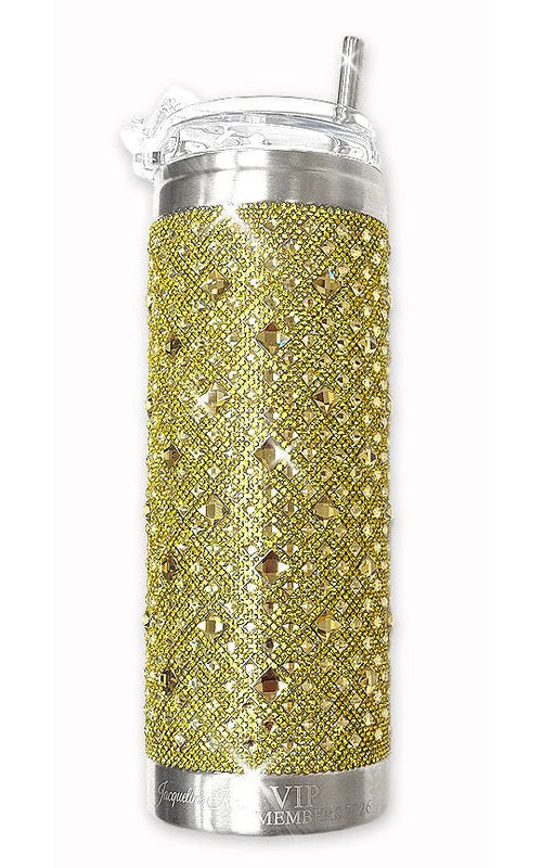 Jacqueline Kent Crystal Tumbler Yellow Crystal crystal tumbler with straw