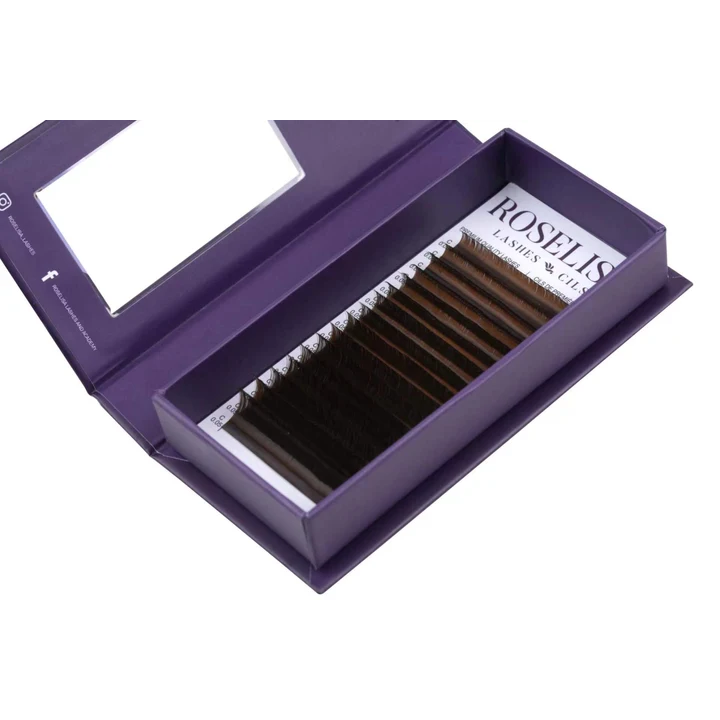 Roselisa brown mixed volume lash tray close-up