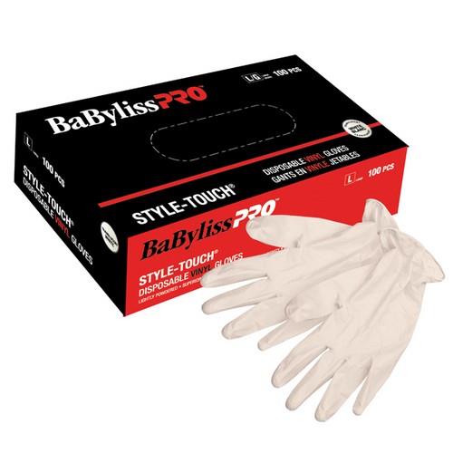 BaByliss PRO Disposable White Vinyl Gloves Large disposable glove box