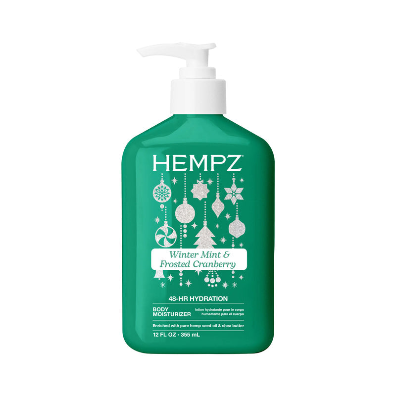 Hempz Winter Mint & Frosted Cranberry 12oz body moisturizer front bottle